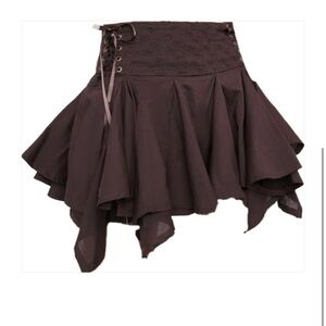 Brown Lace-Up Women's Fairy Skirt